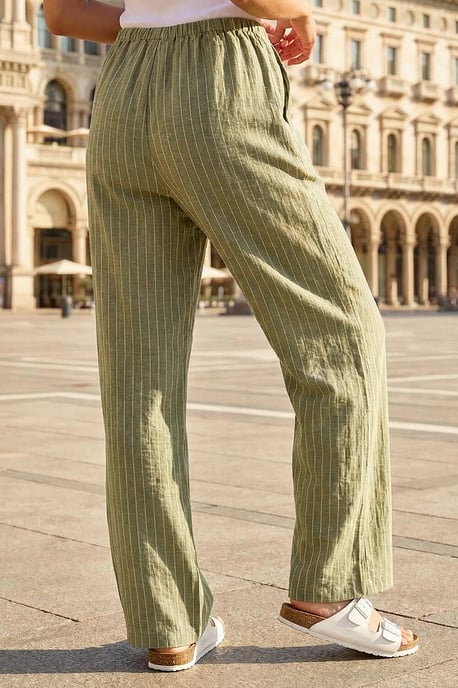Petite Stripe Pull On Stretch Trouser - Image 3