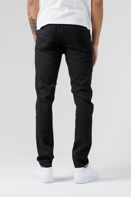 Black Organic Cotton Blend Skinny Fit Mid-Rise Denim Jeans - Image 2