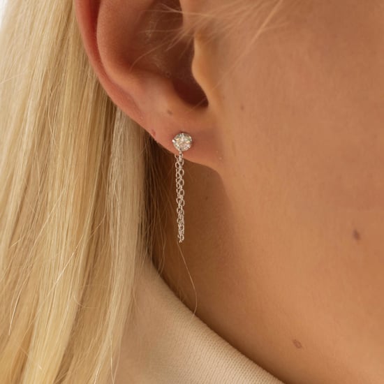 Luxenter Essential earrings in 925 sterling silver and shiny rhodium-plated zirconia finish - Image 4