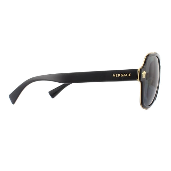 Versace Aviator Mens Black Grey Polarized Solglasögon - Image 4