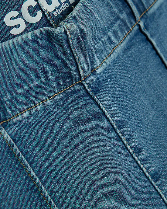River Island Womens Flared Jeans Blue High Rise Pull On - Image 5