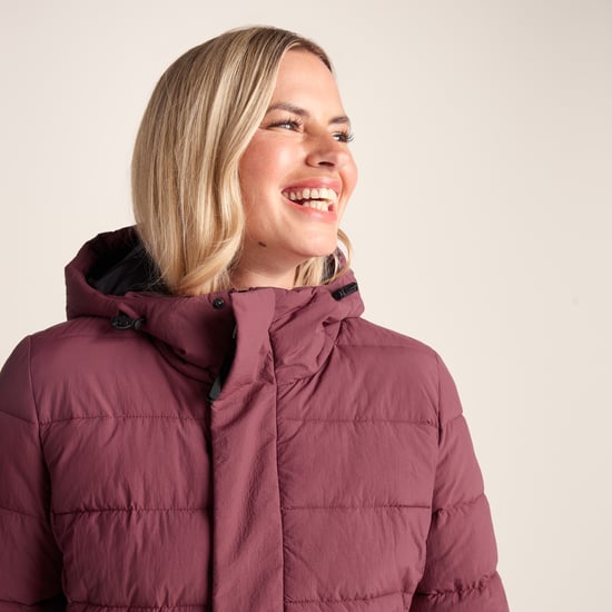Sleight Womens Padded Short Parka Burgundy - Image 6