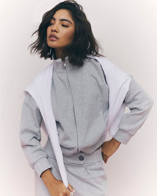 River Island Womens Sweatshirt Grey Long Sleeve Zip Up Bomber - Image 4