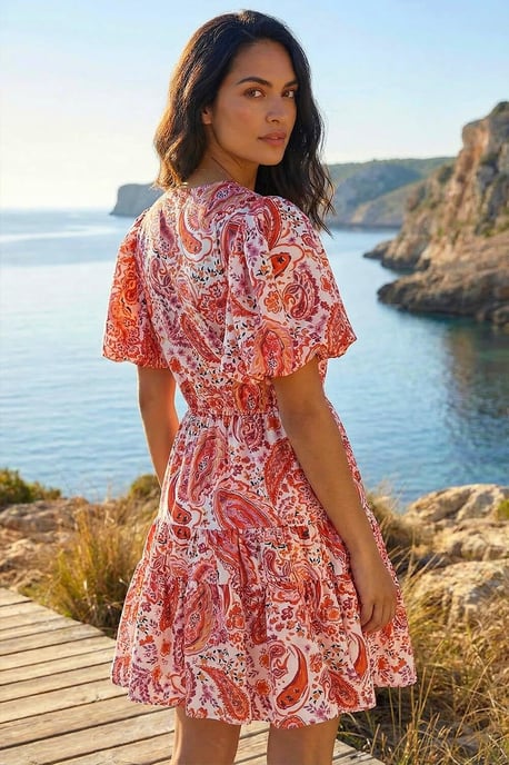 Dusk Paisley Print Hotfix Dress - Image 3
