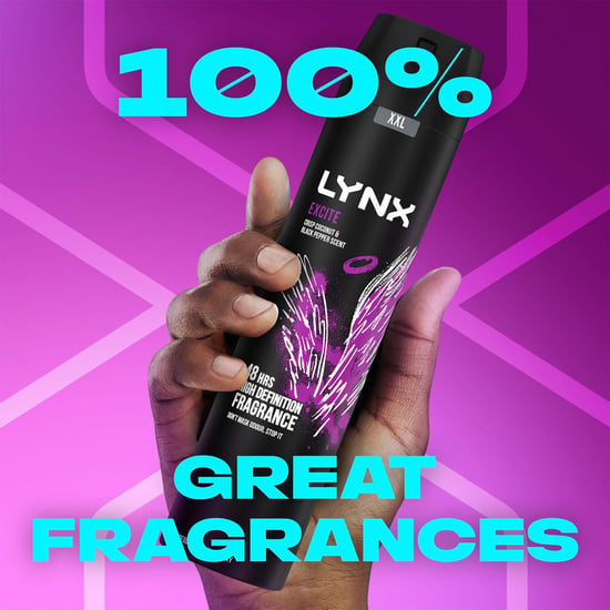 Lynx XXL Aerosol Deodorant Body Spray Excite 48H Protection 250ml, 36Pack - Image 3
