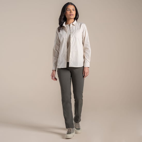 Craghoppers Womens/Ladies Kiwi III Long-Sleeved Shirt (Stone) - Image 1