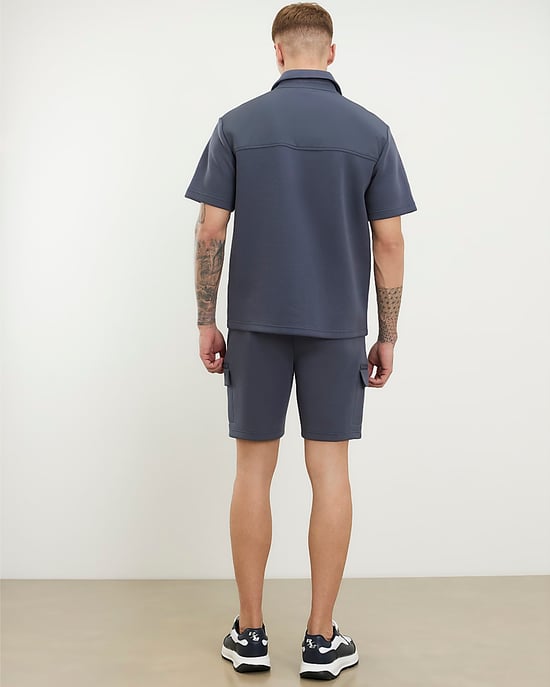 River Island Mens Shorts Grey Premium Regular Fit Nylon Zipped - Image 4