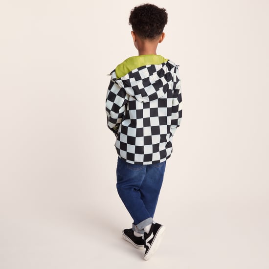 Cohampshire Kids Shaun the Sheep Waterproof Jacket - Black White Checkerboard - Image 2