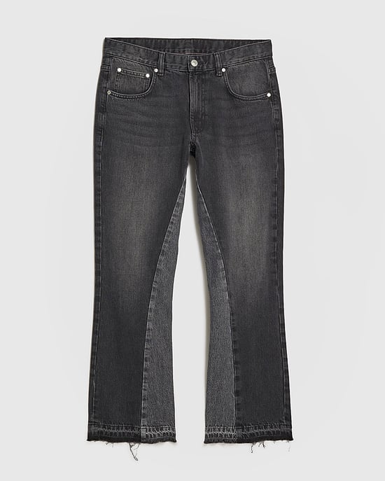 River Island Mens Bootcut Jeans Black Washed Flared Leg - Image 5