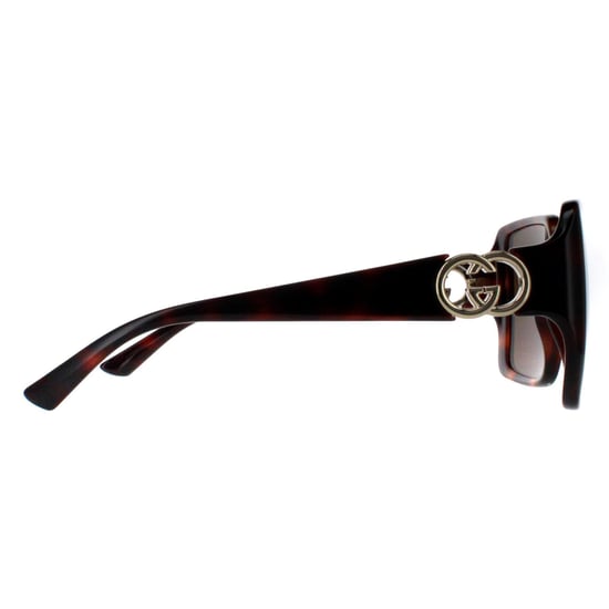 Gucci Square Womens Dark Havana with Gold Dark Brown GG1692S - Image 4