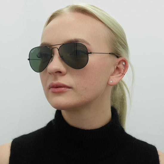 Ray-Ban Sunglasses Aviator 3025 Black Green Polarized 002/58 - Image 5