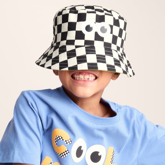 Balkhi Kids Shaun the Sheep Bucket Hat - Black White Checkerboard - Image 3