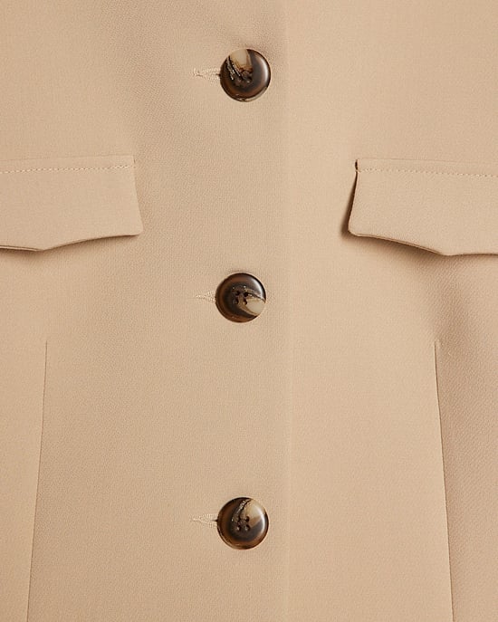 River Island Womens Jacket Beige Pocket Detail Structured Button - Image 5