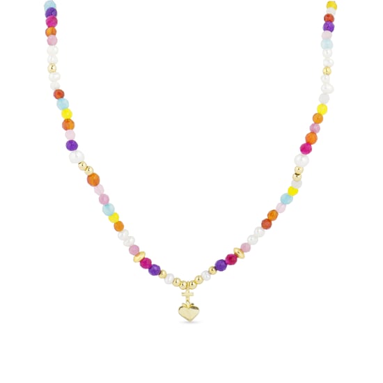 Luxenter Sterling Zilver 925 collier met Veelkleurig Kristal afgewerkt in 18K geelgoud - Nymox - Image 1