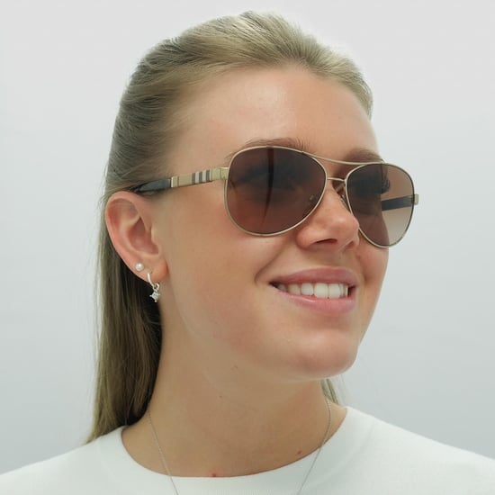 Burberry Aviator Womens Gold Brown Brown Gradient Sunglasses - Image 5