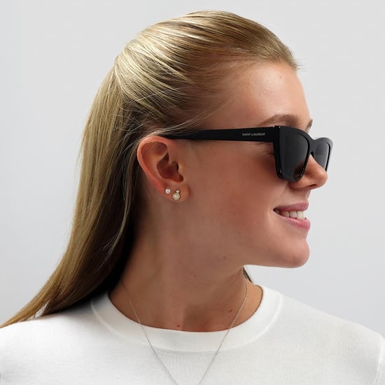 Saint Laurent Cat Eye Dames Zwart Grijze Zonnebril - Image 5