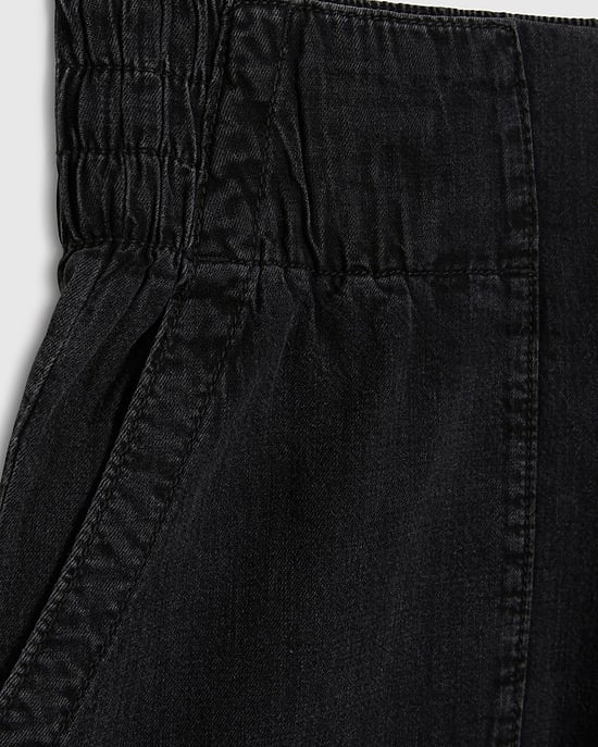 River Island Womens Wide Leg Jeans Black Pull On Elasticated - Image 5