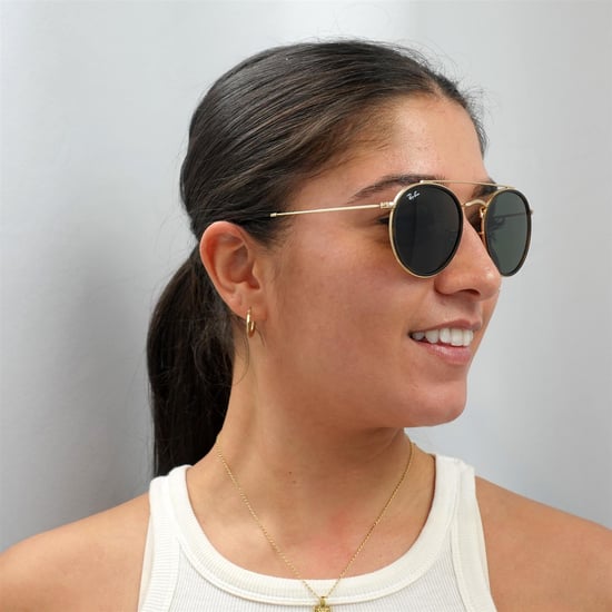 Ray-Ban Sunglasses Round Double Bridge 3647N 001 Gold Green - Image 5