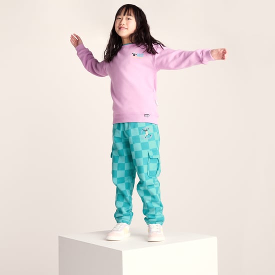 Polypay Kids Shaun the Sheep Sweat Pant - Spearmint/Bubblegum Checkerboard - Image 4