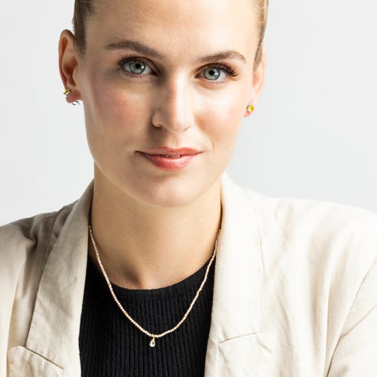 Luxenter athat halsband i metallegering och champagne zirkonia 18K guldpläterad finish - Image 2