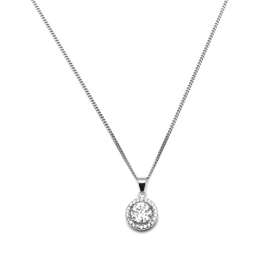 Luxenter legend gemstone necklace in 925 sterling silver and shiny zirconia with rhodium plated finish - Image 1