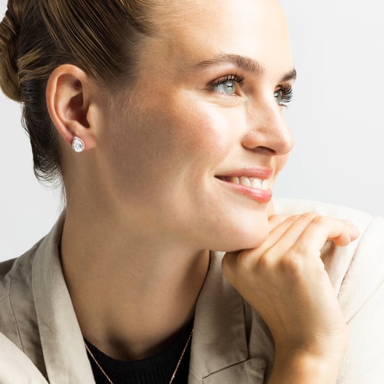 Luxenter theli-örhängen i 925 sterling silver och glänsande 18K roséguldpläterad zirkoniafinish - Image 4