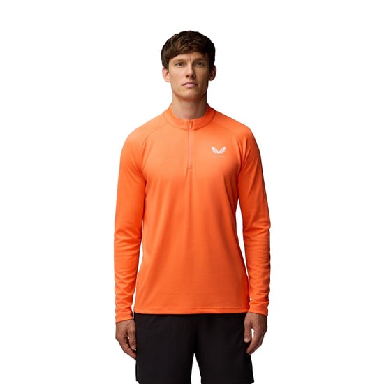 Castore Adapt Träning 1/4 Zip Topp Polyester Herr Orange Aktivkläder T-shirts - Image 1