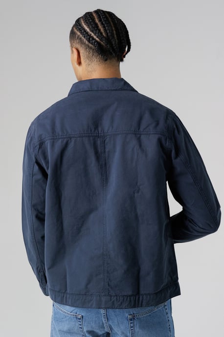 Navy Organic Cotton Relaxed Overshirt With Utility-Style Pockets - Image 3