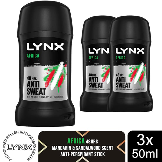 3x of Lynx Africa Anti-perspirant Deodorant Stick 50ml - Image 1
