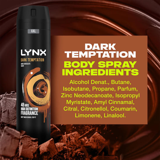 Lynx XXL Aerosol Deodorant Body Spray Dark Temptation 48H Protection 250ml, 30pk - Image 6