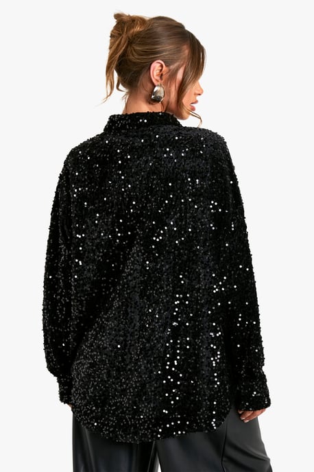 Velvet Sequin Oversized Shirt - Image 2