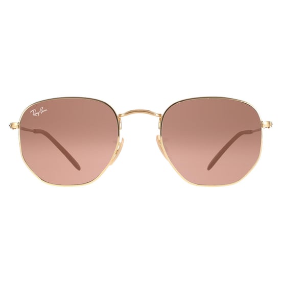 Ray-Ban Square Unisex Polished Gold Brown Gradient Hexagonal RB3548N - Image 1
