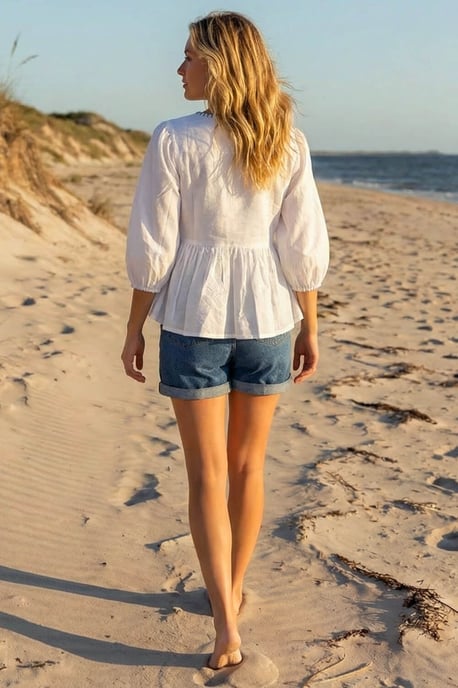 Tassel Tie Front Blouse - Image 3