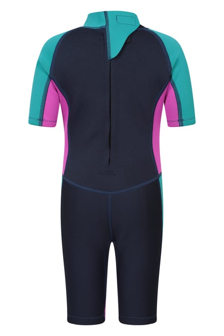 Kids Shorty Wetsuit Neoprene Fabric Flat Seams Surf Diving Swimwear Purple - Image 3