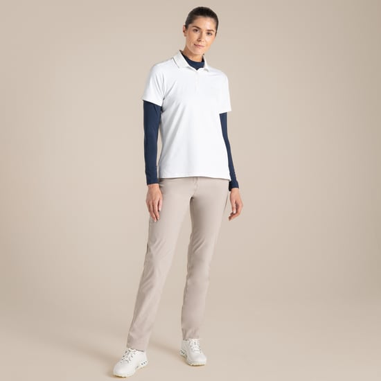Craghoppers Womens/Ladies Nosilife Mock Neck Long-Sleeved Golf T-Shirt (White) - Image 1