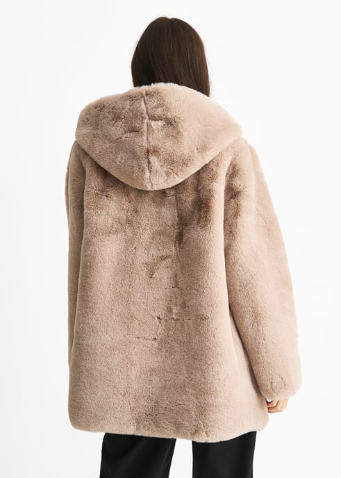 Hooded Faux Fur Jacket - Image 4
