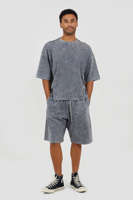 Grey Oversized T-Shirt & Shorts Set - Image 4