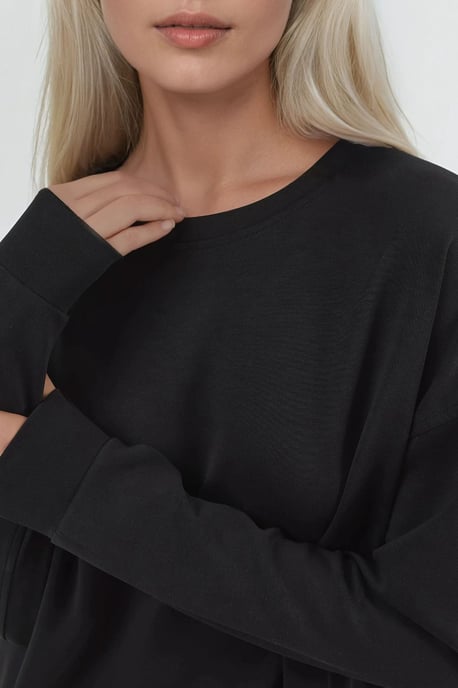 Avslappnad passform crewneck sweatshirt i modal - Image 5