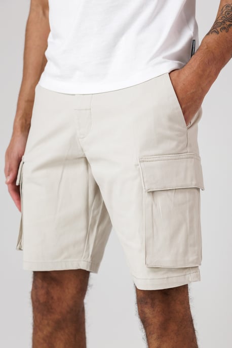 Stone Cotton Cargo Shorts - Image 3