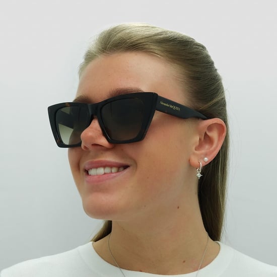 Alexander McQueen Cat Eye Womens Dark Havana Brown Gradient AM0299S - Image 6