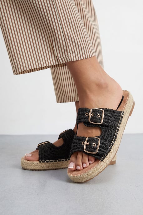 Faith: Elissa Textured Double Buckle Footbed Sandals - Image 2
