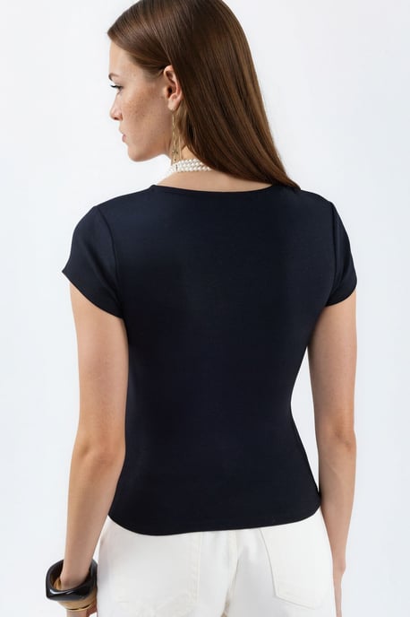 V-hals Modal Katoenmix Blouse - Image 4