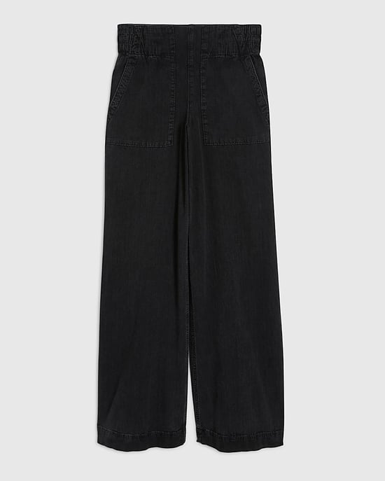 River Island Womens Wide Leg Jeans Black Pull On Elasticated - Image 6