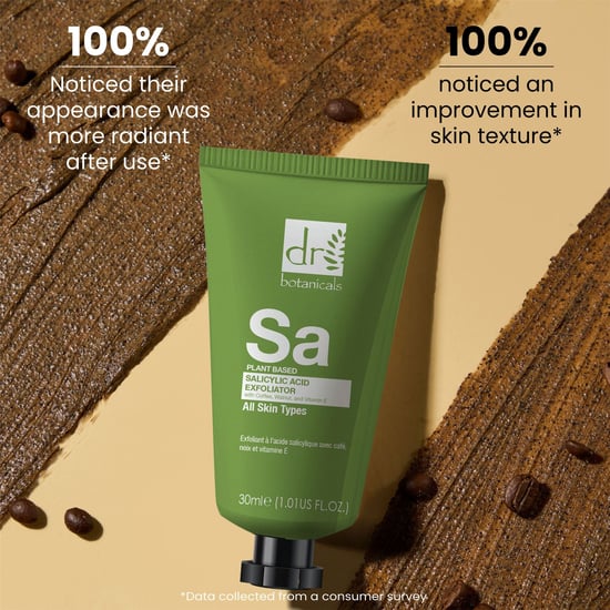 Dr. Botanicals Salicylic Acid Anti-Ageing Exfoliator with Coffee, Walnut & Vitamin E 30ml for Acne, Blemishes, Large Pores - Image 2