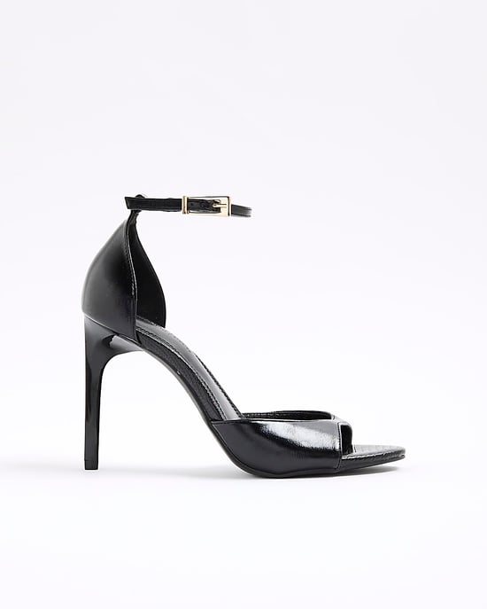 River Island Womens Heels Black Closed Back Open Toe Skinny Shoes - Image 2