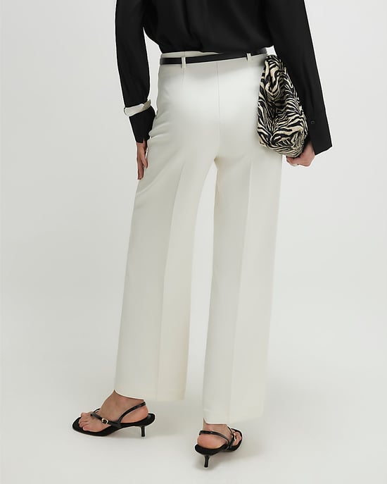 River Island Womens Straight Leg Trousers White Belted Pin Tuck - Image 3