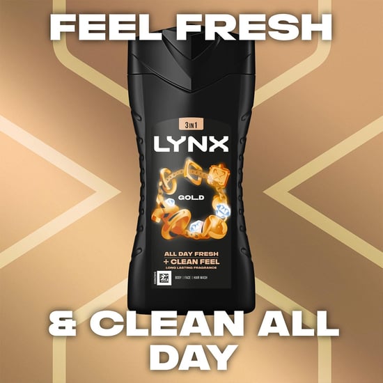 Lynx Gold 12-H Refreshing Fragrance Shower Gel Body Wash for Men, 12x225ml - Image 4