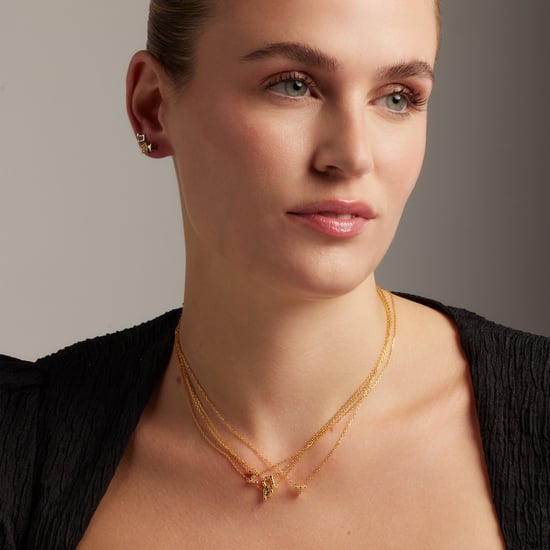 Luxenter Sterling Zilver 925 collier met Veelkleurige Zirkonia afgewerkt in 18K geel goud - Alfabet - Image 2