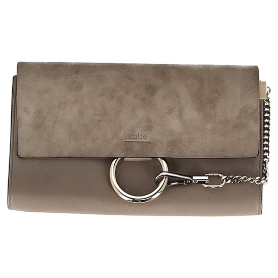 Chloé Faye Clutch Bag in Grey Suede - Image 1