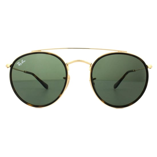 Ray-Ban Sunglasses Round Double Bridge 3647N 001 Gold Green - Image 1